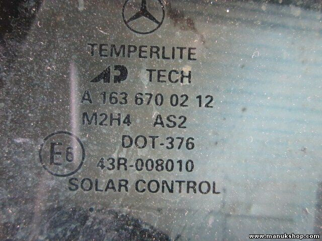 Dreieckscheibe Seitenscheibe hinten rechts Mercedes W163 A1636700212 43R008010