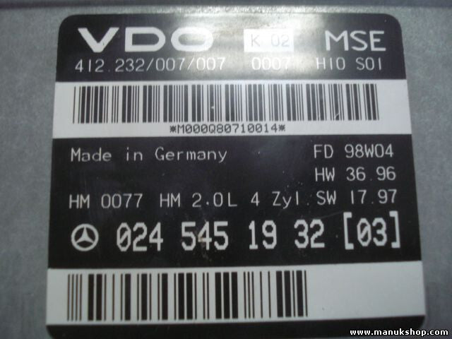 Motorsteuergerät Mercedes-Benz W124 0245451932 (03) K02 MSE VDO 412232007007