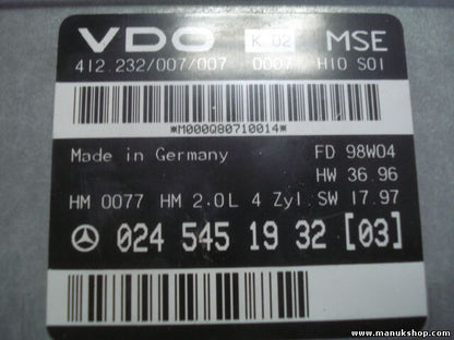 Motorsteuergerät Mercedes-Benz W124 0245451932 (03) K02 MSE VDO 412232007007