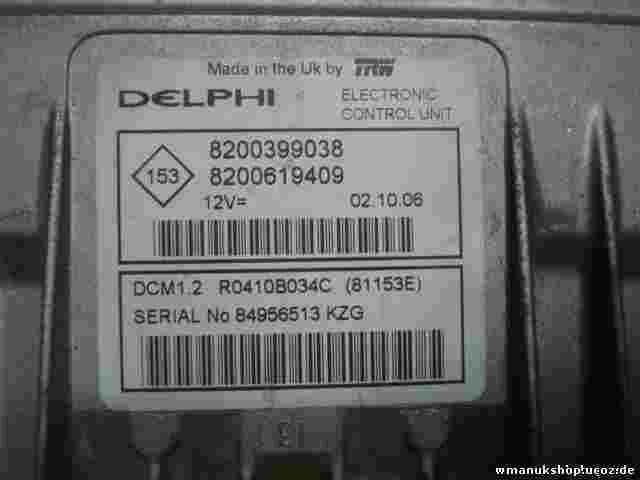 Motorsteuergerät Renault Kangoo TRW DELPHI R0410B034C 8200399038 8200619409