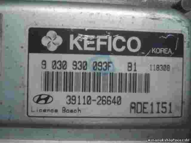 Motorsteuergerät Hyundai Accent KEFICO  3911026640 ADE1I51 9030930093F B1 118308