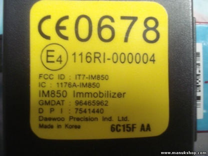 Schlüssel Lesespule Chevrolet Matiz Aveo Kalos 96465962 7541440 116RI000004
