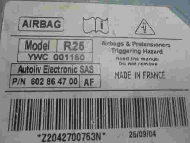 Airbagsensor Airbagsteuergerät Tata Indica  YWC001180 602864700AF Z2042700763N
