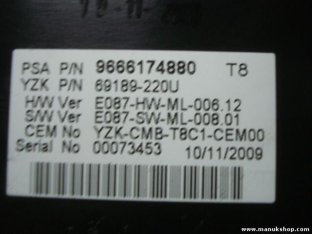 Kombiinstrument Tacho Peugeot 3008 / 5008 9666174880 T8 YZK 69189220U