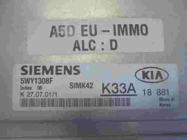 Motorsteuergerät Kia Rio 1 K33A18881  SIEMENS 5WY1308F SIMK42 Index 05