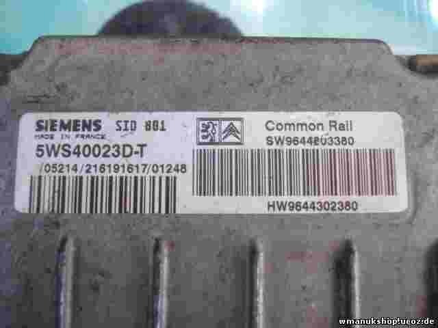 Motorsteuergerät Citroen Xsara SW9644803380 HW9644302380 SIEMENS 5WS40023D-T