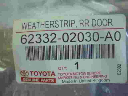 Weatherstrip RR Door  Toyota Corolla 6233202030A0 62332-02030-A0