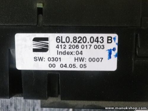 Klimabedienteil Seat Ibiza Index 04 6L0 820 043 B 6L0820043B 6LO820043B
