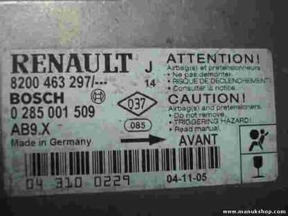 Airbagsensor Airbagsteuergerät Renault Modus 8200463297 BOSCH 0285001509 AB9.X