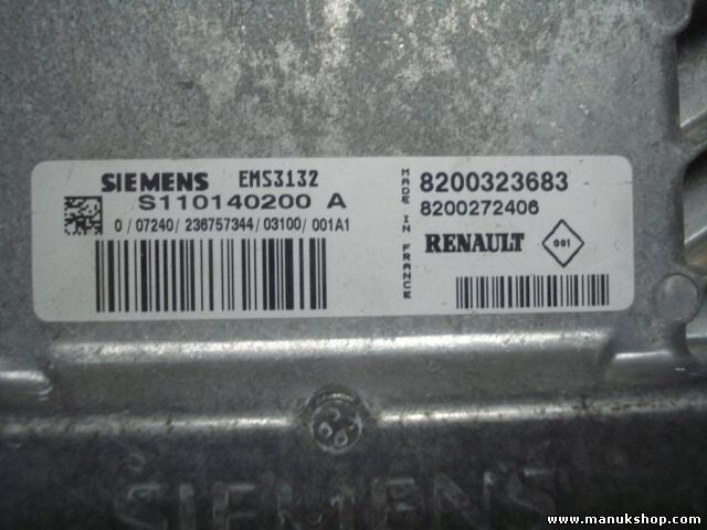 Motorsteuergerät Renault Clio 8200323683 8200272406 SIEMENS S110140200A S1101402