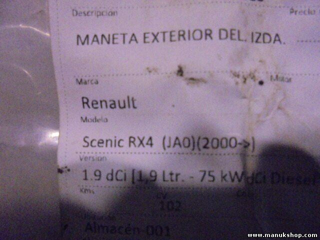 Türgriff Aussentürgriff außen links vorne Renault Scenic RX4 1.9 7700433075