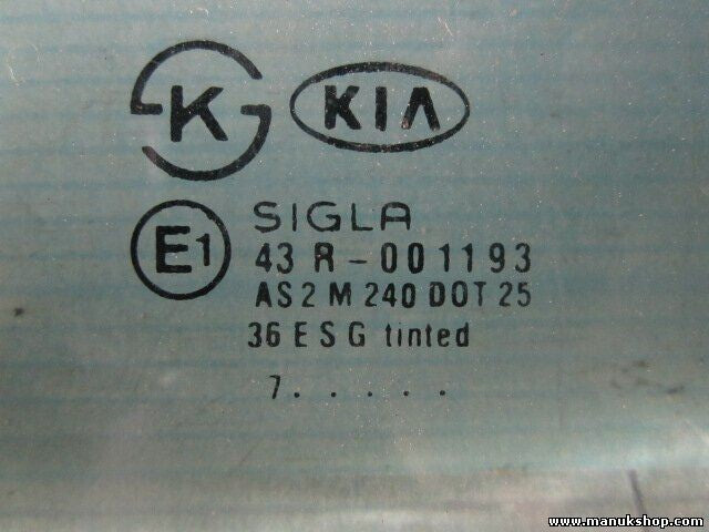 Türscheibe Seitenscheibe hinten rechts Kia Sportage I 43R001193 AS2M240DOT25