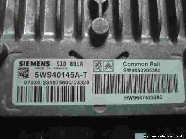 Motorsteuergerät Citroen Berlingo Peugeot  5WS40145A-T HW9647423380 SW9653205380