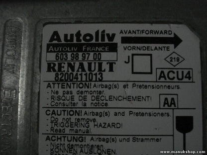 Airbagsensor Airbagsteuergerät Renault Scenic JM 1,9 2003 8200411013 603989700