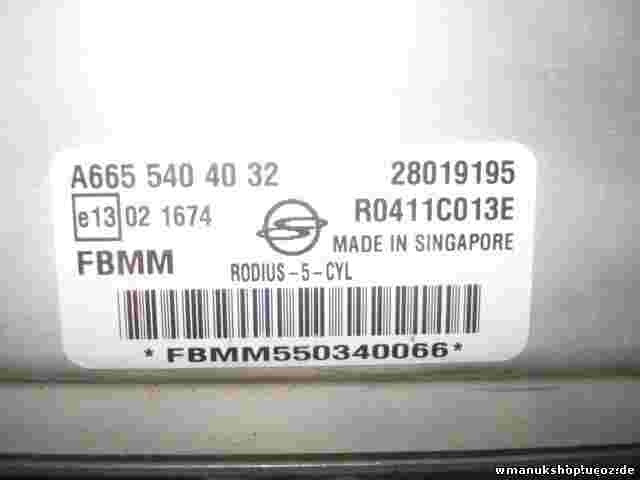 Motorsteuergerät Ssangyong Rodius 5 CYL A6655404032 FBMM550340066 R0411C013E