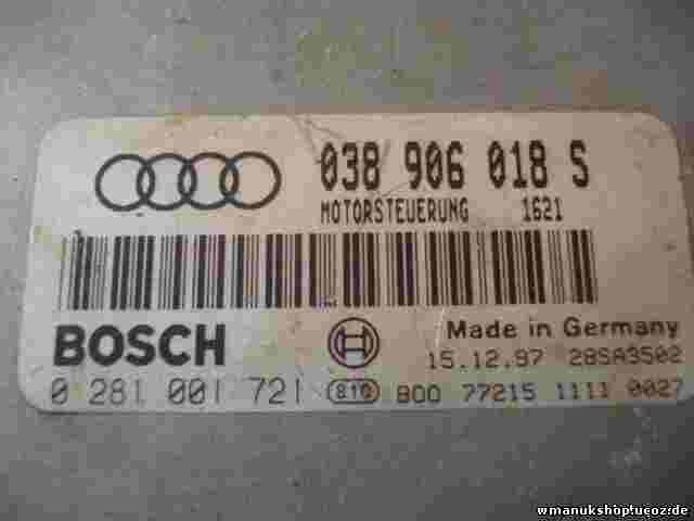 Motorsteuergerät Audi A4 038906018S 038 906 018 S BOSCH 0281001721 0 281 001 721