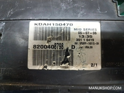 Kombiinstrument Tacho Renault Megane 8200408798D VP5RPF148115BH VP5RPF-148115-BH