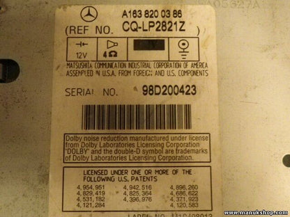 Radio CD Mercedes W163 ML A1638200386 A 163 820 03 86 98D200423