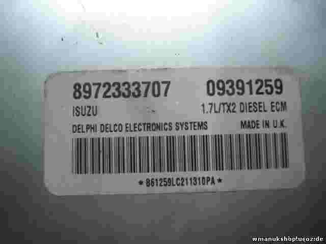 Motorsteuergerät Opel Corsa 8972333707 Isuzu DELPHI DELCO 09391259 1.7/TX2