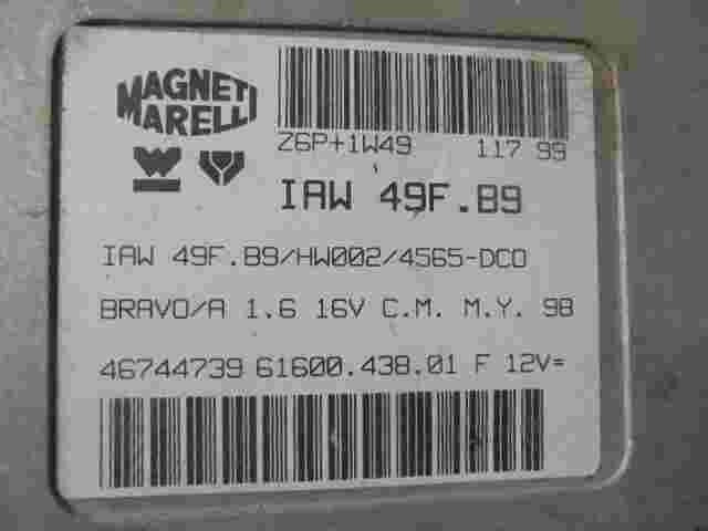 Motorsteuergerät Fiat Bravo Brava 46744739 6160043801F MAGNETI MARELLI  IAW49F89