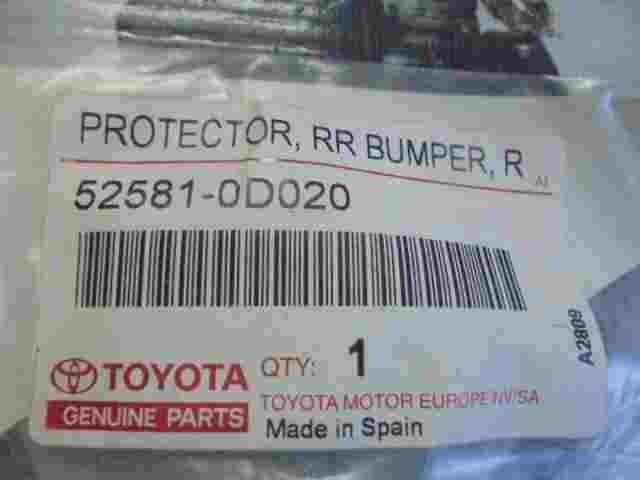 Protector Rear Bumper RR  Toyota Yaris Prius  525810D020  52581-0D020