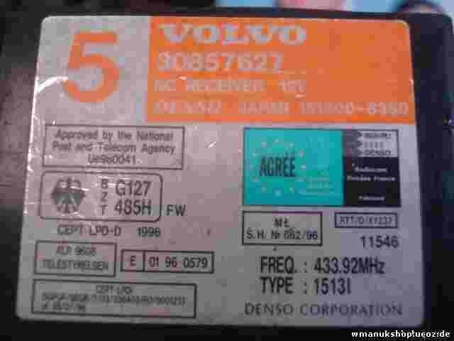 Steuergerät Wegfahrsperre Alarmmodul Volvo S40 30857627 DENSO 1513008380