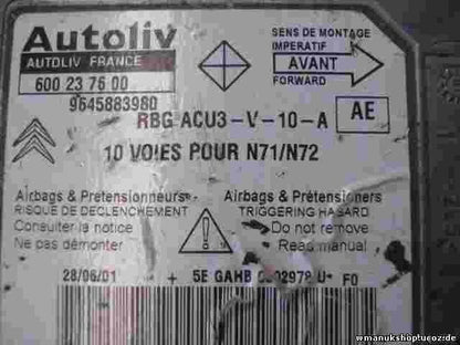 Airbagsensor Airbagsteuergerät Citroen Xsara (AE) 9645883980 600237600