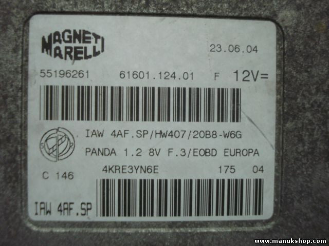 Motorsteuergerät Fiat Panda 55196261 0055196261 6160112401 IAW4AFSP IAW.4AF.SP
