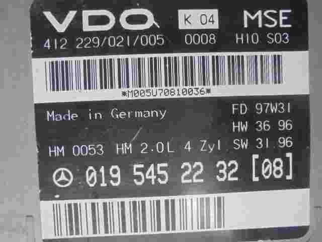 Motorsteuergerät Mercedes W208 2.0L 4Zyl 0195452232 08 VDO 412229021005 FD97W31