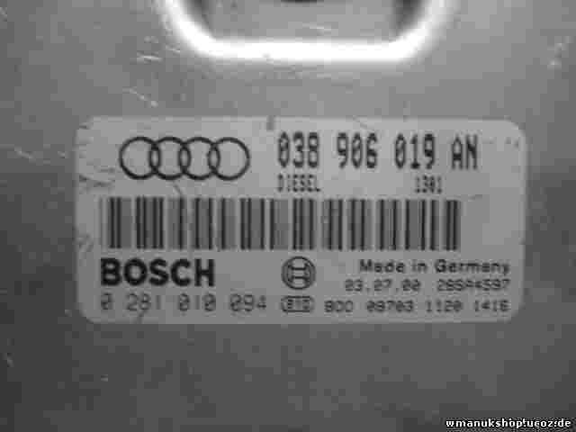 Motorsteuergerät  Audi A4 B5 1.9 Diesel 1994-2001 038906019AN BOSCH 0281010094