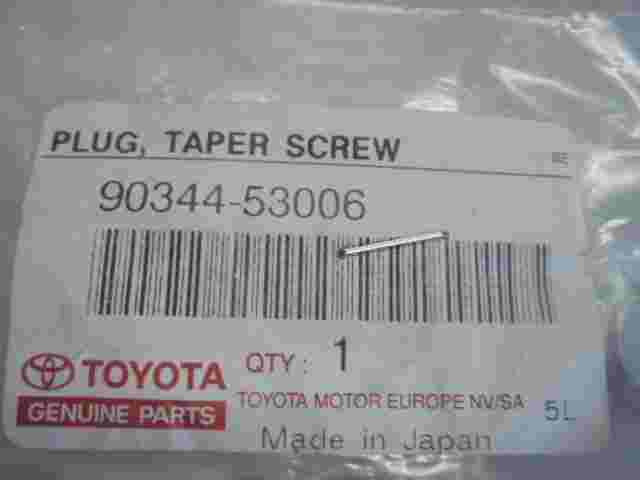 Taper Screw Plug  Toyota Camry Corolla (120) 9034453006 90344-53006