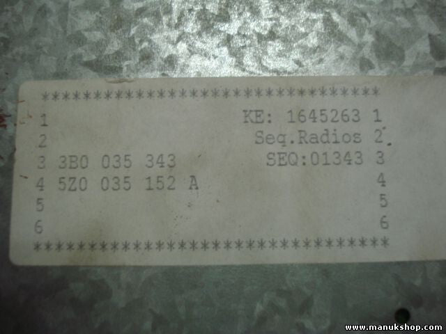 Radio CD Seat Alhambra 5Z0035152A 5Z0 035 152 A 3B0035343 RCD200