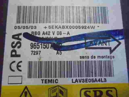 Airbagsensor Airbagsteuergerät Citroen C2 C3 9651507580 96 515 075 80 Temic