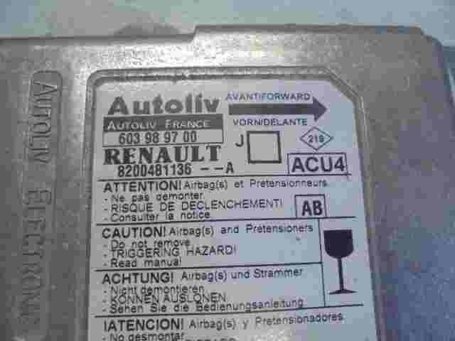 Airbagsensor Airbagsteuergerät Renault Grand Scénic 2 (AB) 8200481136A 603989700