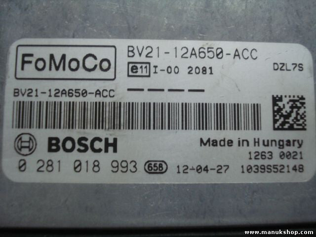 Motorsteuergerät Ford Focus 1.6 DZL7S BV2112A650ACC BOSCH 0281018993