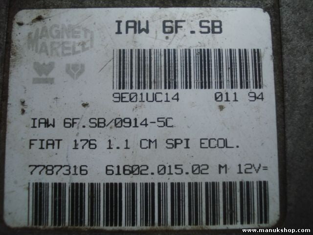 Motorsteuergerät Fiat 176 1.1 CM SPI ECOL IAW6FSB IAW 6F.5B IAW6FSB09145C IAW