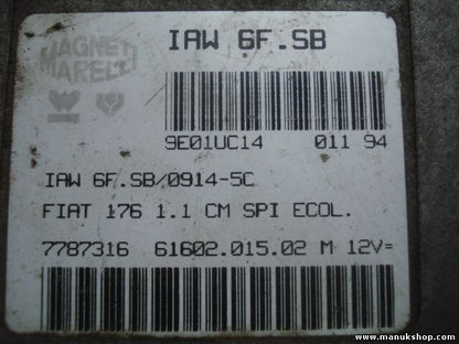 Motorsteuergerät Fiat 176 1.1 CM SPI ECOL IAW6FSB IAW 6F.5B IAW6FSB09145C IAW