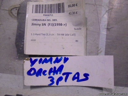 Türschloss vorne rechts Suzuki Jimny FJ 1.3 16V BJ02 DENSO SYR7SLF050 1015280150