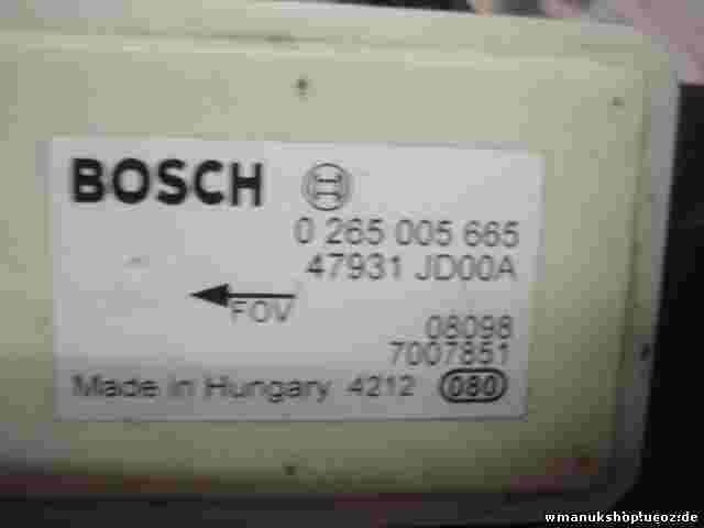 Drehratensensor ESP Nissan Qashqai 47931JD00A 7007851 BOSCH 0265005665