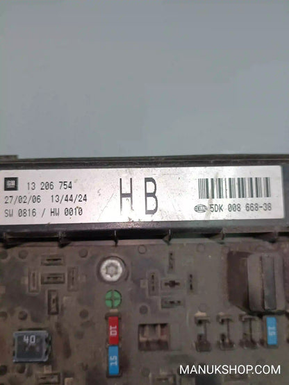 Sicherungskasten Opel Astra H Zafira B 13206754 13 206 754 HB 5DK00866838