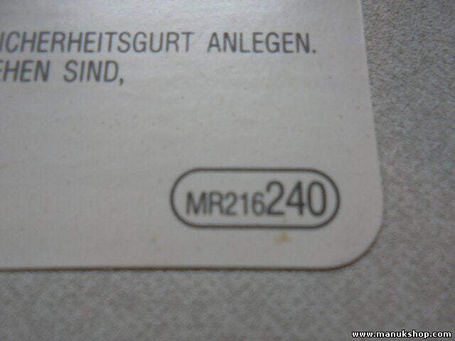 Sonnenblende rechts Mitsubishi Pajero Montero II V3_W V2 1990-1999 MR216240
