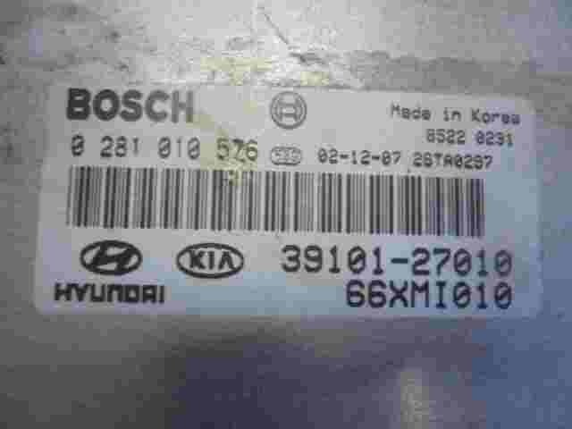 Motorsteuergerät Hyundai Elantra 3910127010  BOSCH 0281010576 66XMI010 26TA0297