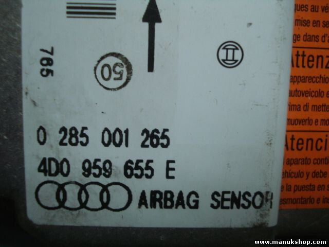 Airbagsensor Airbagsteuergerät Audi A8 4D0959655E 4D0 959 655 E BOSCH 0285001265