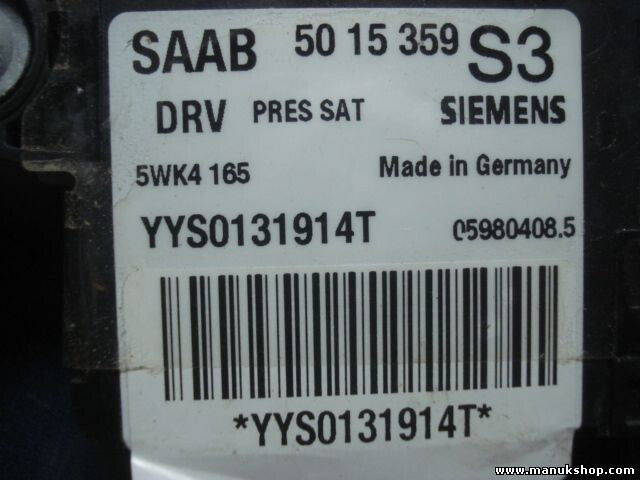 Airbagsensor Airbagsteuergerät Saab 9-5 5015359 50 15 359 S3 DRV SIEMENS 5WK4165