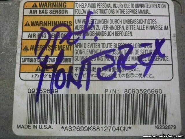 Airbagsensor Airbagsteuergerät Isuzu Trooper Opel Monterey 8093526990 09352699