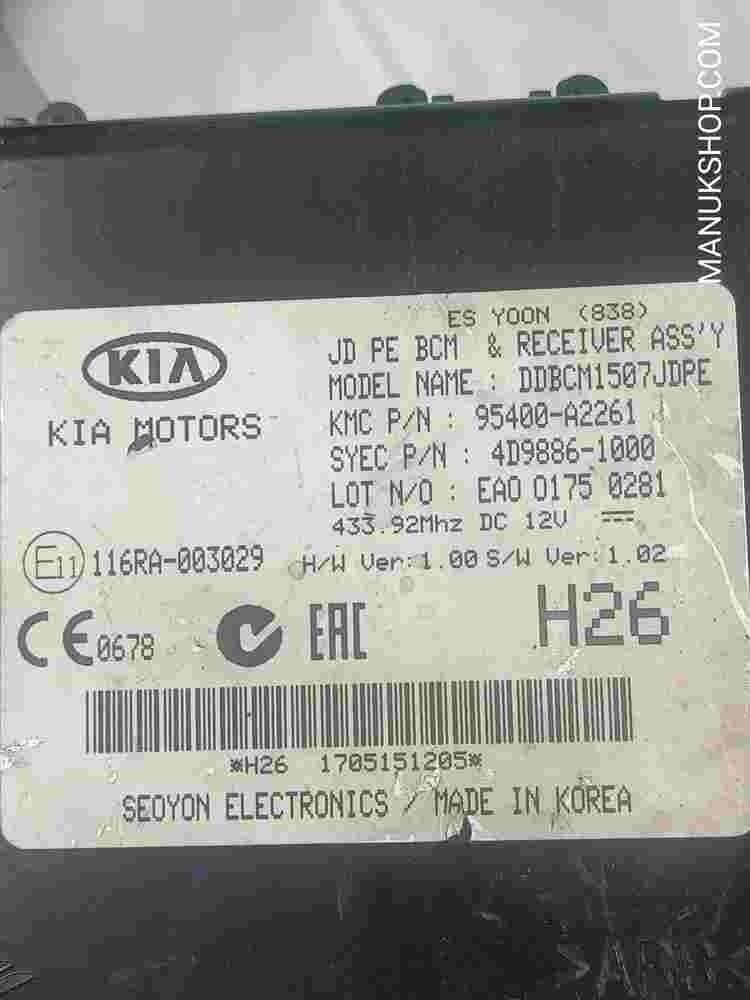 Steuergerät Zentralelektronik Kia Ceed 95400A2261 DDBCM1507JDPE 116RA-003029 H