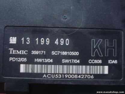 Komfortsteuergerät KSG Opel Vectra C Caravan GM 13199490 13 199 490 SC718810500
