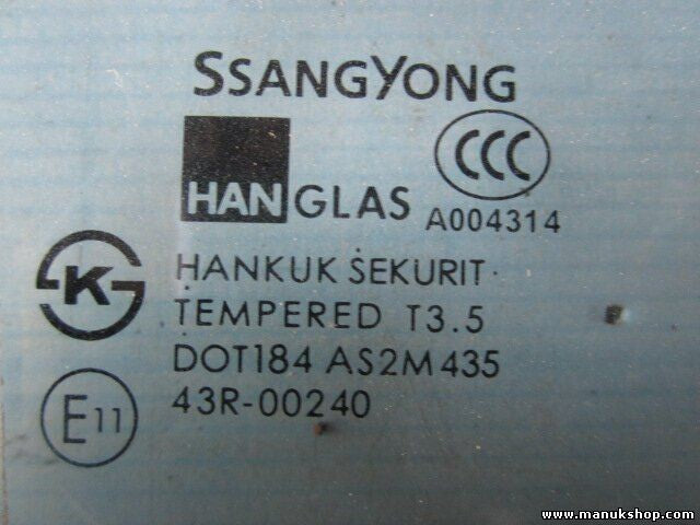 Türscheibe Seitenscheibe hinten links SsangYong Actyon 43R00240 DOT184AS2M435