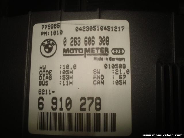 Kombiinstrument Tacho BMW E46 62116910278 6910278 6211-6 910 278 BOSCH
