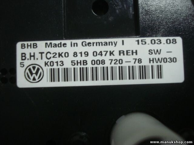 Heizungsbedienteil VW Caddy BHB B H T C 2K0819047K  2KO819047K  5HB00872078